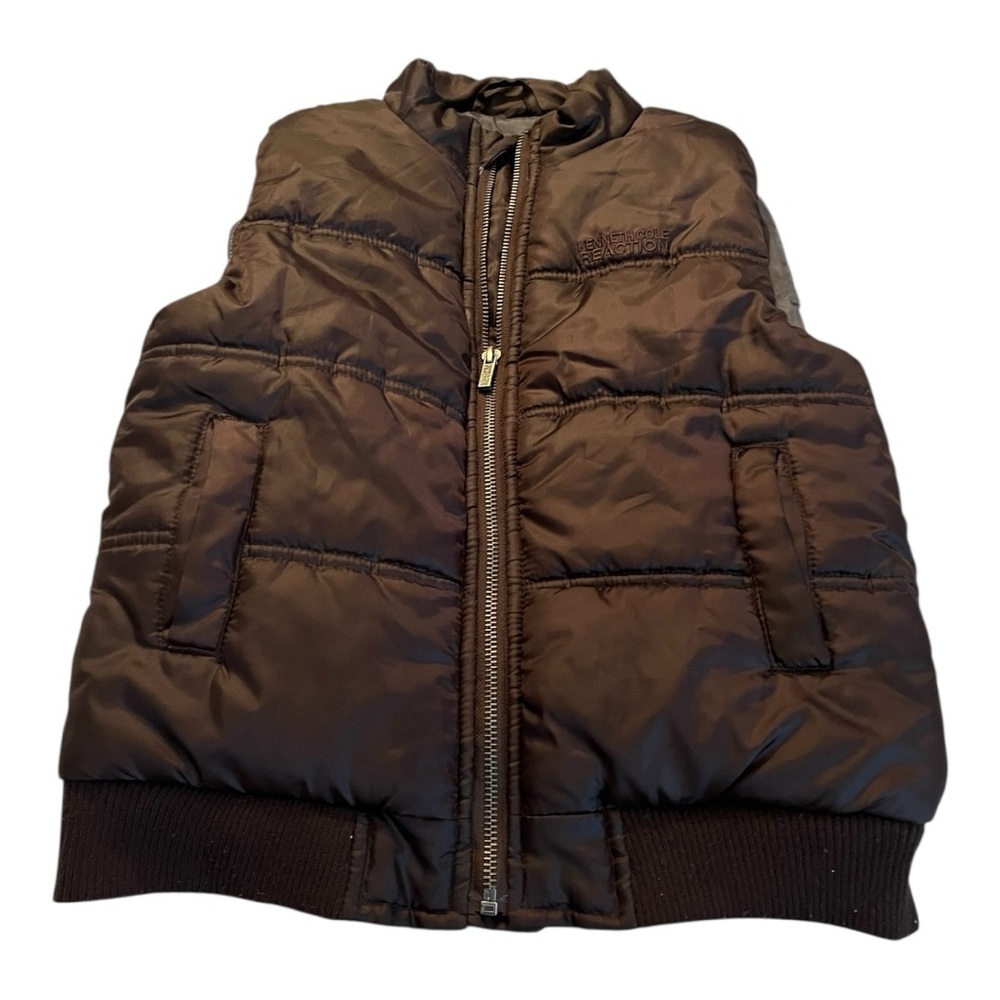 Kenneth‎ Cole Reaction Youth Black Puffer Vest Full Zip Ribbed Hem Size 6